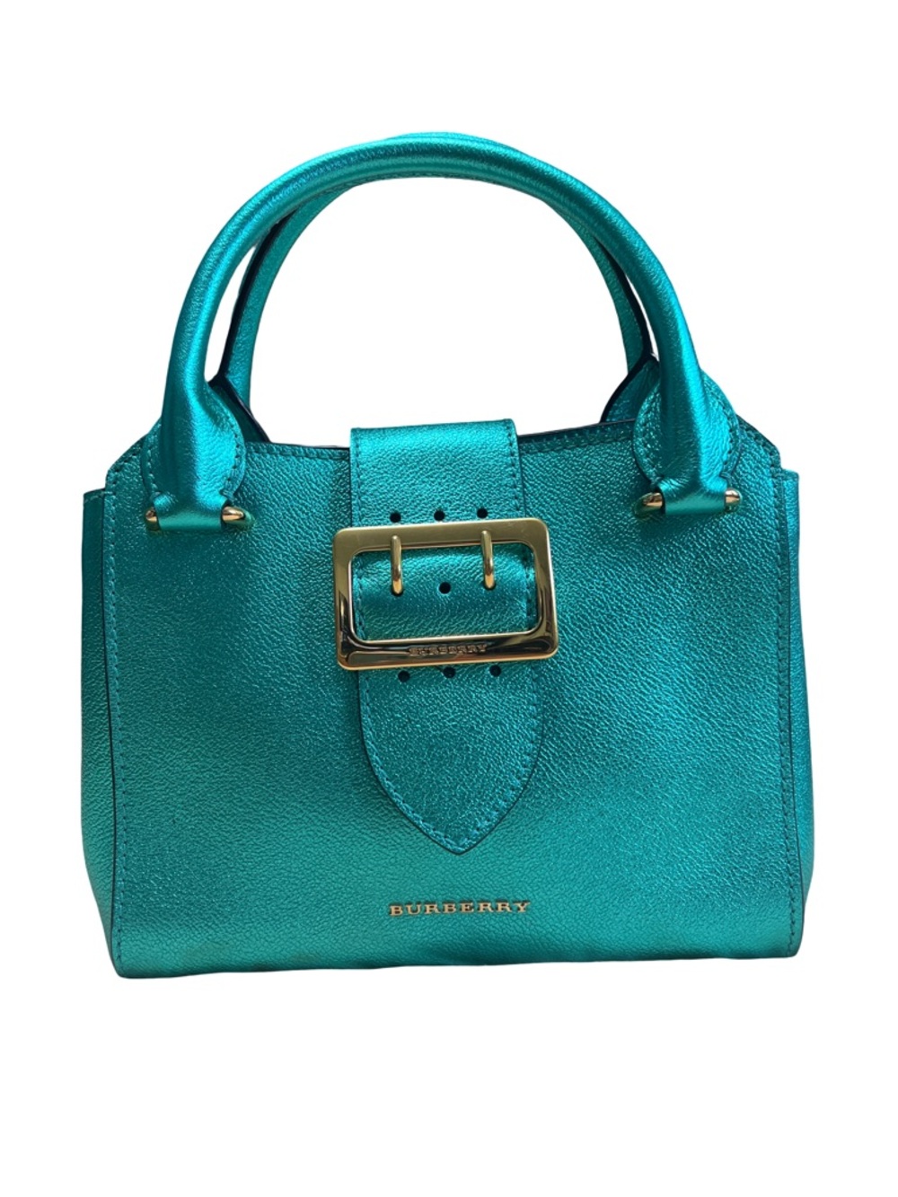 Burberry Gold Buckle Small Tote Metallic - Picture 2 of 10